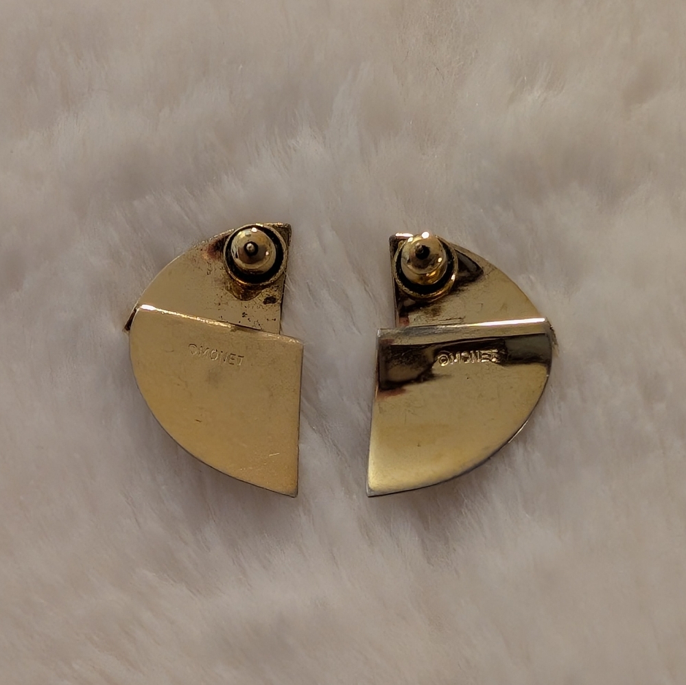 Monet Vintage Geometric Earrings - Picture 2 of 4